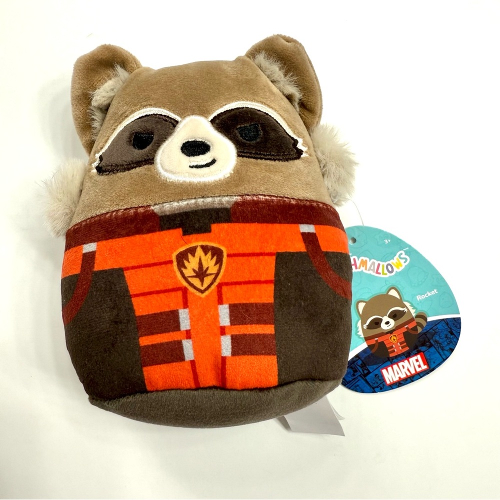 Marvel Rocket Raccoon Plush with Red and Brown Outfit by Squdhmallows